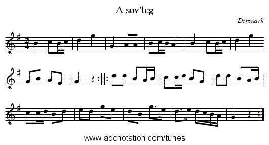 A sov'leg - staff notation