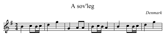 A sov'leg - staff notation