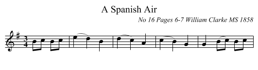 A Spanish Air - staff notation