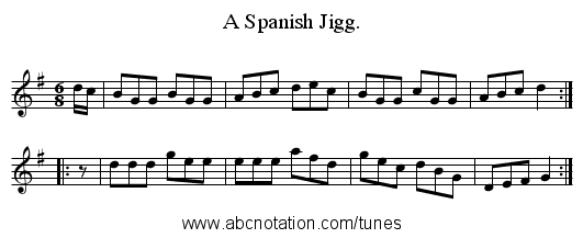 A Spanish Jigg. - staff notation