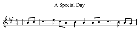 A Special Day - staff notation