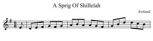 A Sprig Of Shillelah - staff notation