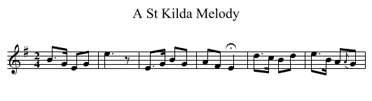 A St Kilda Melody - staff notation