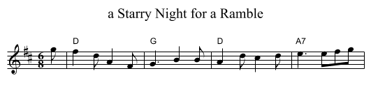 a Starry Night for a Ramble - staff notation