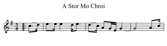 A Stor Mo Chroi - staff notation