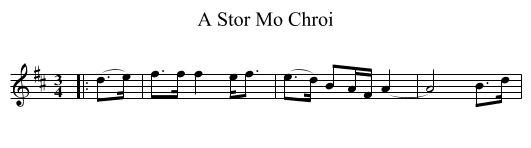 A Stor Mo Chroi - staff notation