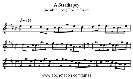 A Strathspey - staff notation