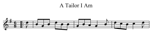 A Tailor I Am - staff notation