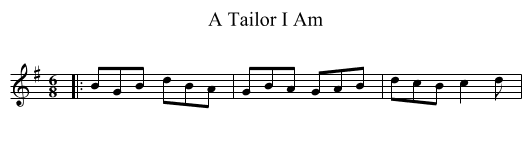 A Tailor I Am - staff notation