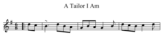 A Tailor I Am - staff notation