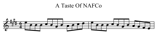 A Taste Of NAFCo - staff notation