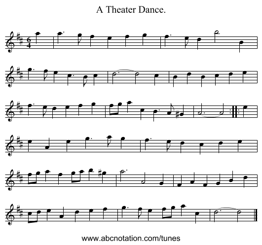 A Theater Dance. - staff notation