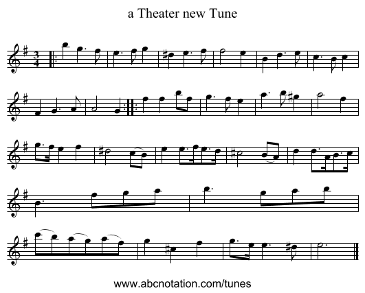 a Theater new Tune - staff notation