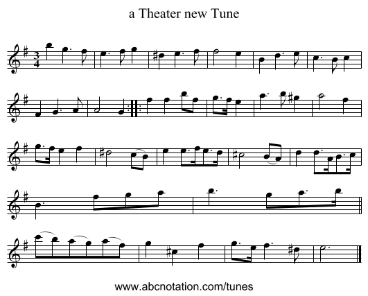a Theater new Tune - staff notation