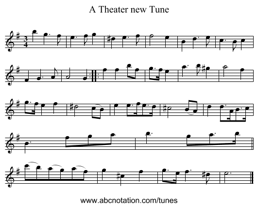 A Theater new Tune - staff notation