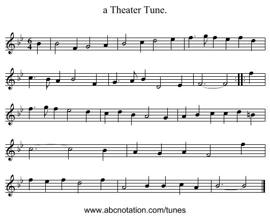 a Theater Tune. - staff notation