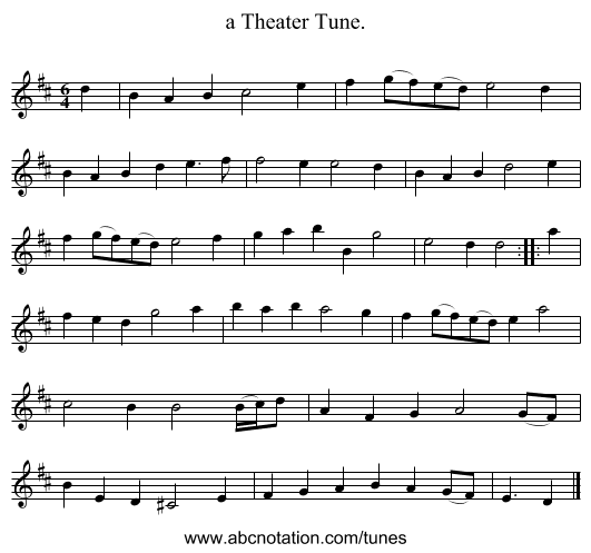 a Theater Tune. - staff notation