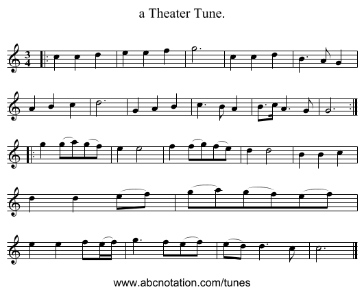a Theater Tune. - staff notation