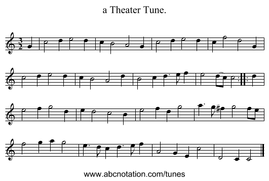a Theater Tune. - staff notation