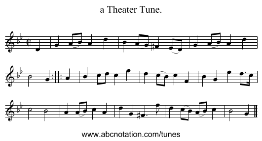 a Theater Tune. - staff notation