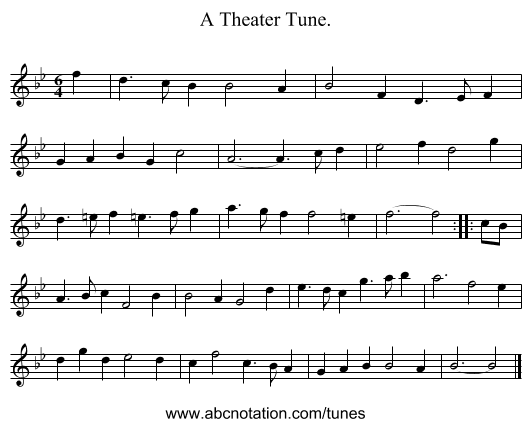 A Theater Tune. - staff notation