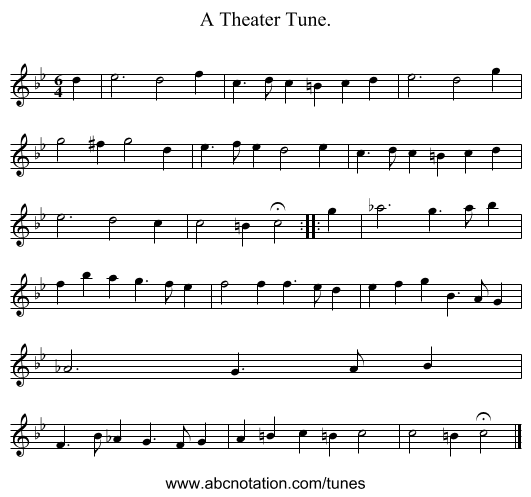 A Theater Tune. - staff notation