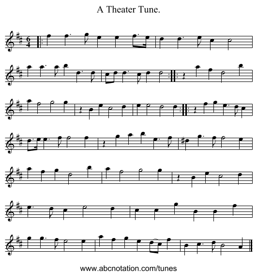 A Theater Tune. - staff notation