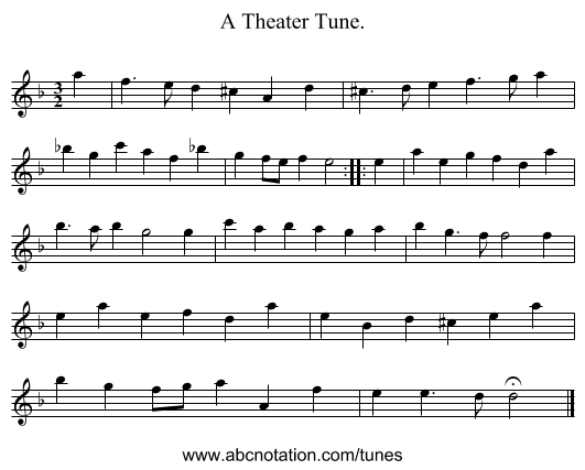 A Theater Tune. - staff notation