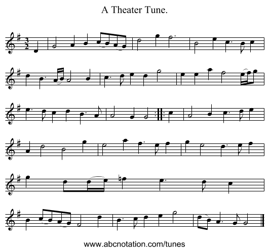 A Theater Tune. - staff notation