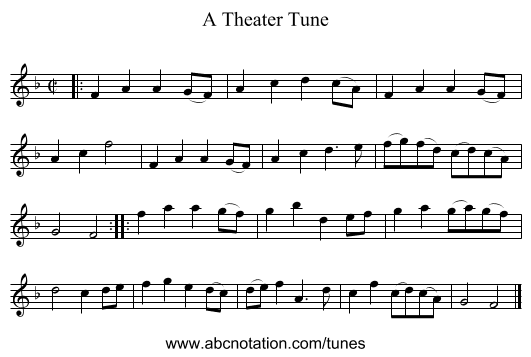 A Theater Tune - staff notation