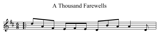 A Thousand Farewells - staff notation