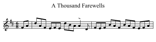 A Thousand Farewells - staff notation