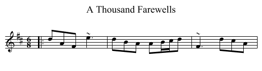 A Thousand Farewells - staff notation