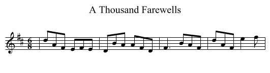 A Thousand Farewells - staff notation