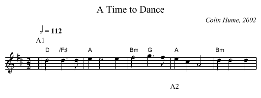 A Time to Dance - staff notation
