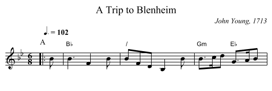 A Trip to Blenheim - staff notation