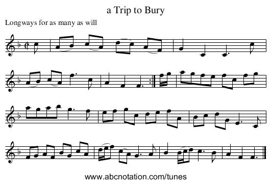 a Trip to Bury - staff notation