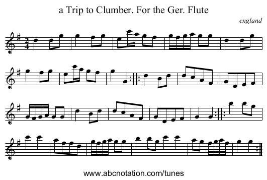 a Trip to Clumber. For the Ger. Flute - staff notation