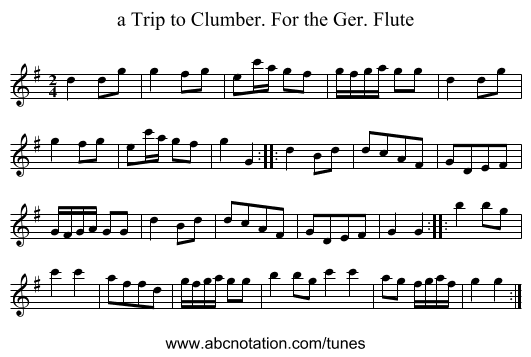 a Trip to Clumber. For the Ger. Flute - staff notation