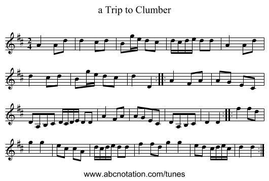 a Trip to Clumber - staff notation