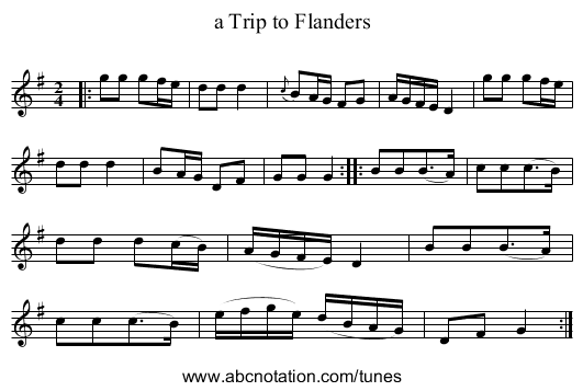 a Trip to Flanders - staff notation