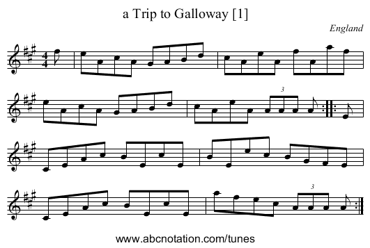 a Trip to Galloway [1] - staff notation