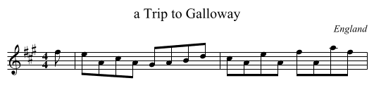 a Trip to Galloway - staff notation