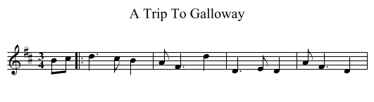 A Trip To Galloway - staff notation