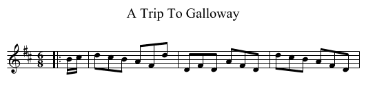 A Trip To Galloway - staff notation