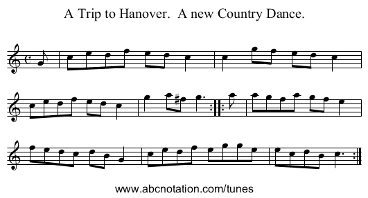 A Trip to Hanover.  A new Country Dance. - staff notation