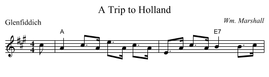 A Trip to Holland - staff notation