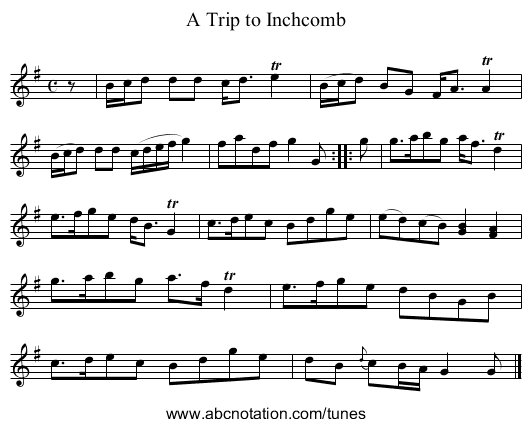 A Trip to Inchcomb - staff notation