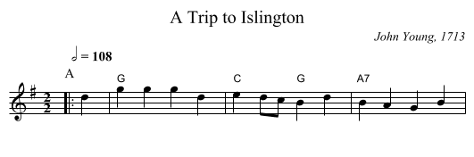 A Trip to Islington - staff notation