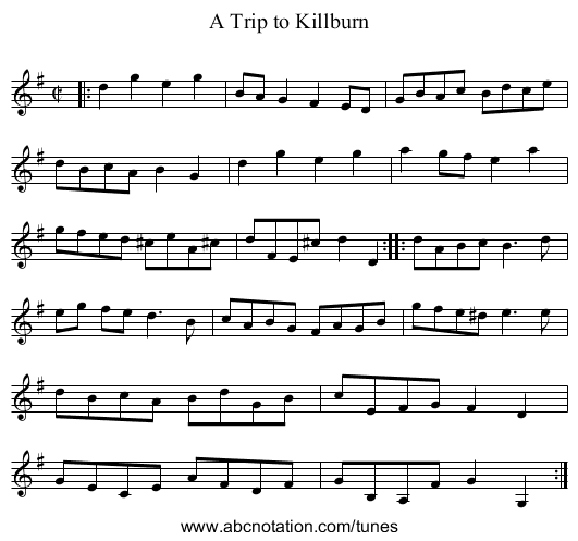 A Trip to Killburn - staff notation